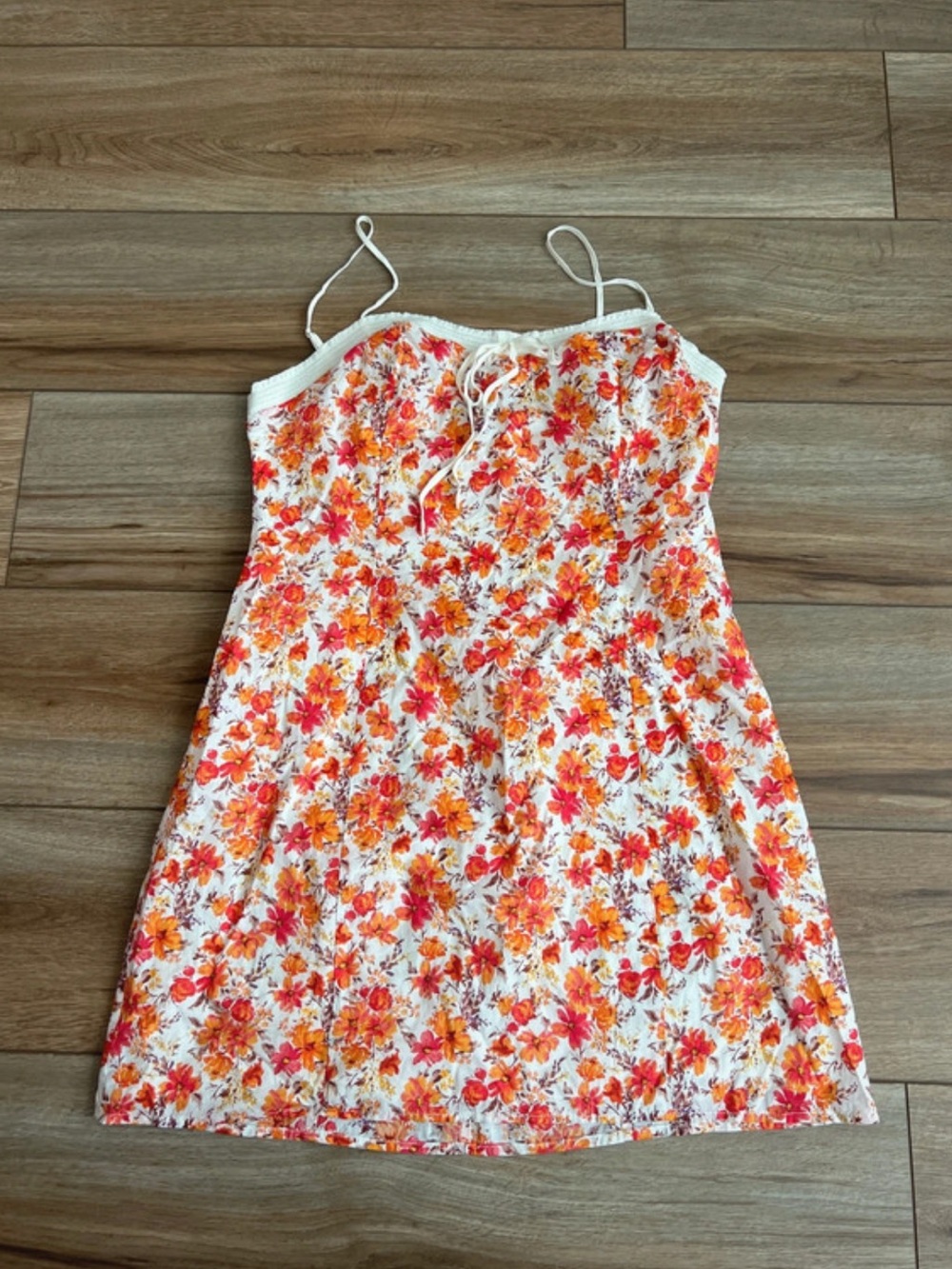 Lush Pink and Orange Floral Mini Dress Large NEW